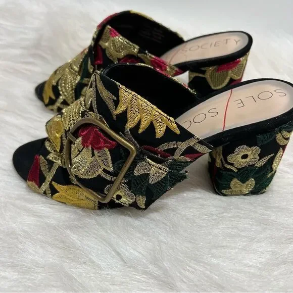 Sole Society Embroidered Bold Floral Design Mule -- 7 - Picture 3 of 10